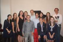 Kayoko Yamaoka, piano (Japan); Anja Abler, piano (Belarus); Esther Schneider, soprano (USA/France); Megan Wilhelm, soprano (USA); Dr. Emilio Pons, artistic director, SGIMFA; Daniela Magura, mezzo (USA/Germany); Anne Rumzis, soprano (USA); Falko Hönisch, executive director, SGIMFA; Quirin the wonder dog, official SGIMFA mascot; Gergeanne Blackerby, soprano (USA); Zachary Rubens, tenor (Canada); José Manuel González, baritone (Mexico).